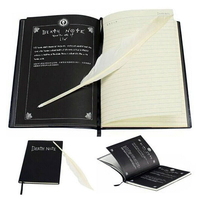 Death Note Notebook with Feather Pen Anime Theme Writing Book Kit Cosplay Props
