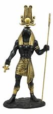 Ebros Black and Gold Egyptian Benevolent God Sobek with Crocodile Head Statue picture