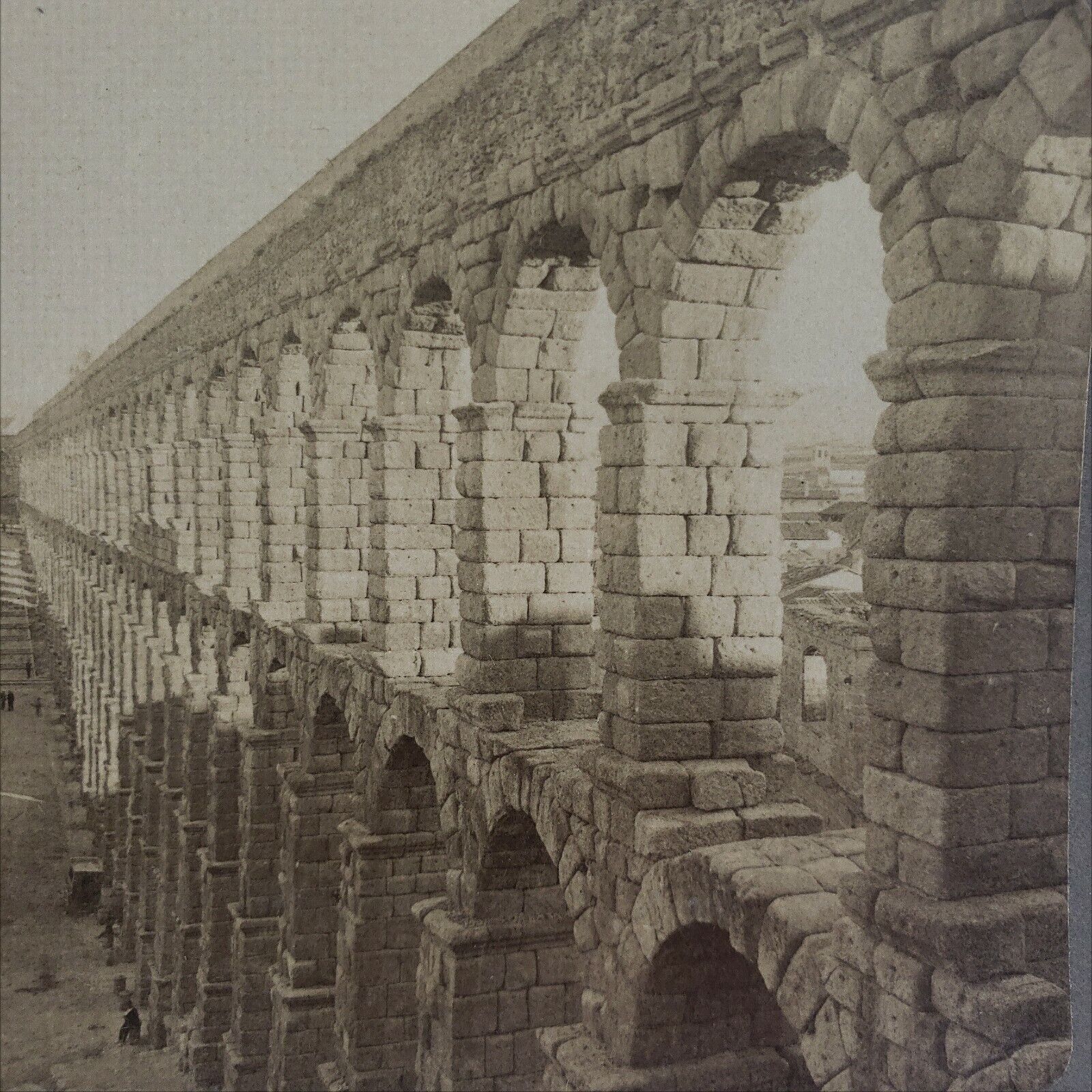 Underwood Aqueduct Trajan's Time Roman Structure Spain Segovia Photo Stereoview