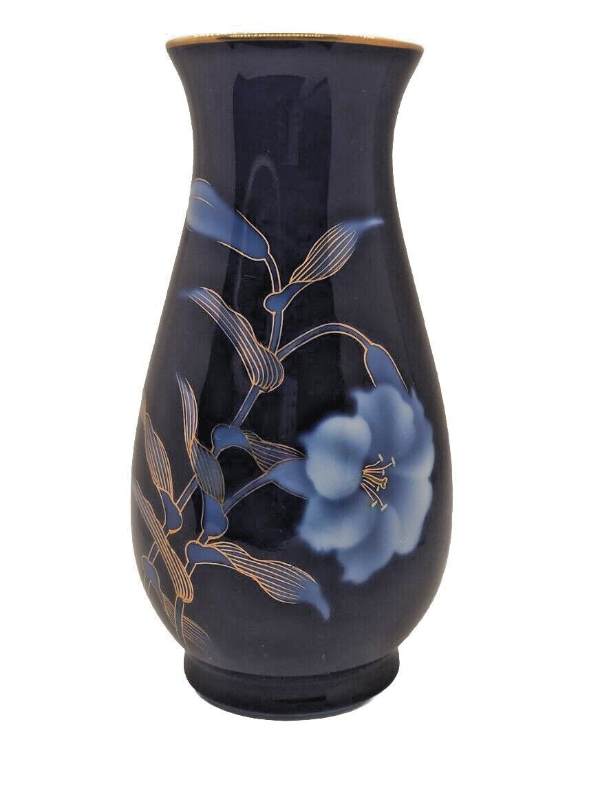 Fukagawa Vase Peony Motif Arita Porcelain Vintage Japanese Pottery 8.25 In