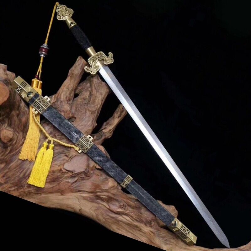 Ming Dynasty Officials Battle Sword Steel Blade Sharp Genuine Ray skin Saya#1848