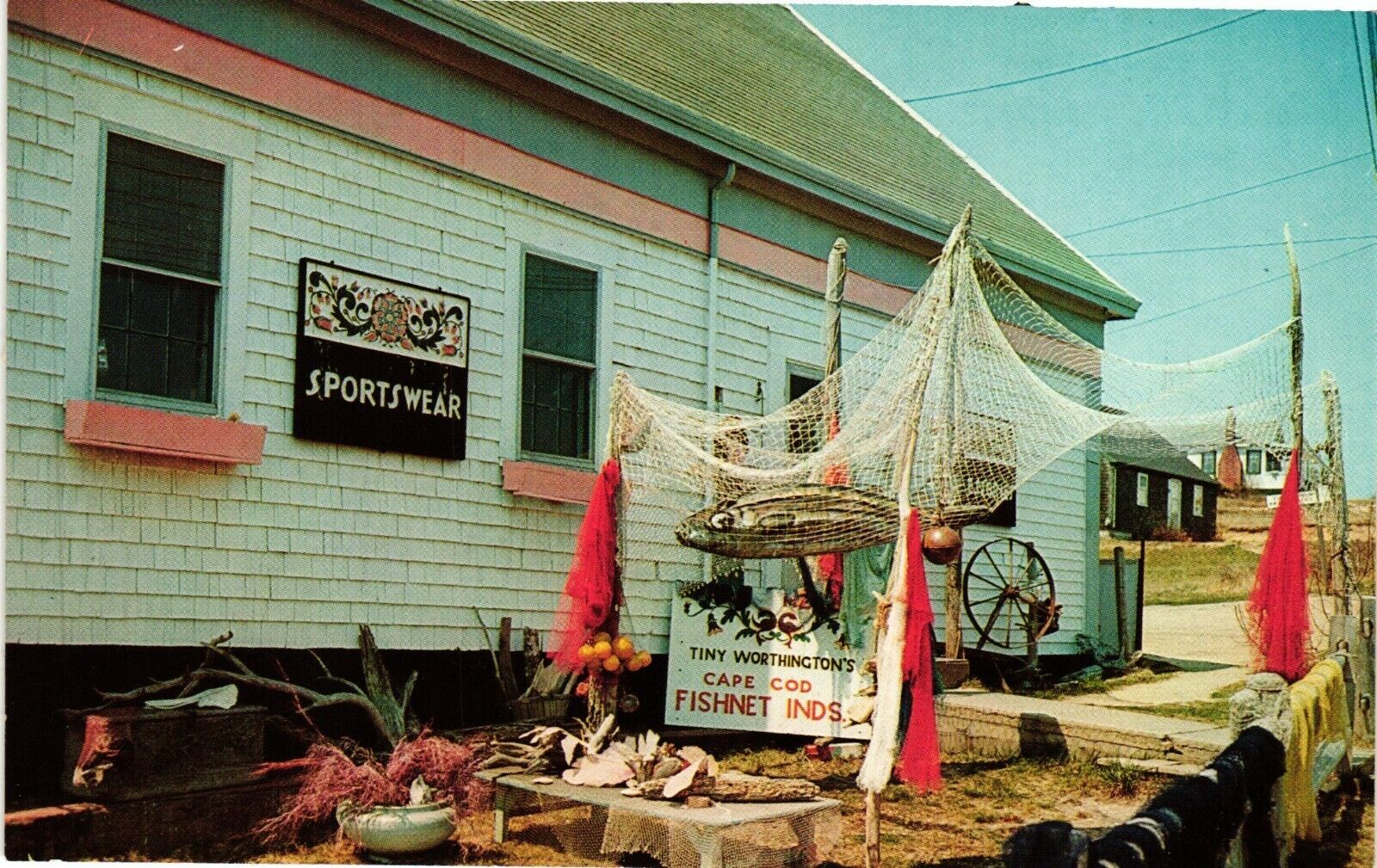 Vintage Postcard - Cape Cod Fishnet Industries Tiny Worthington's Store  #5884