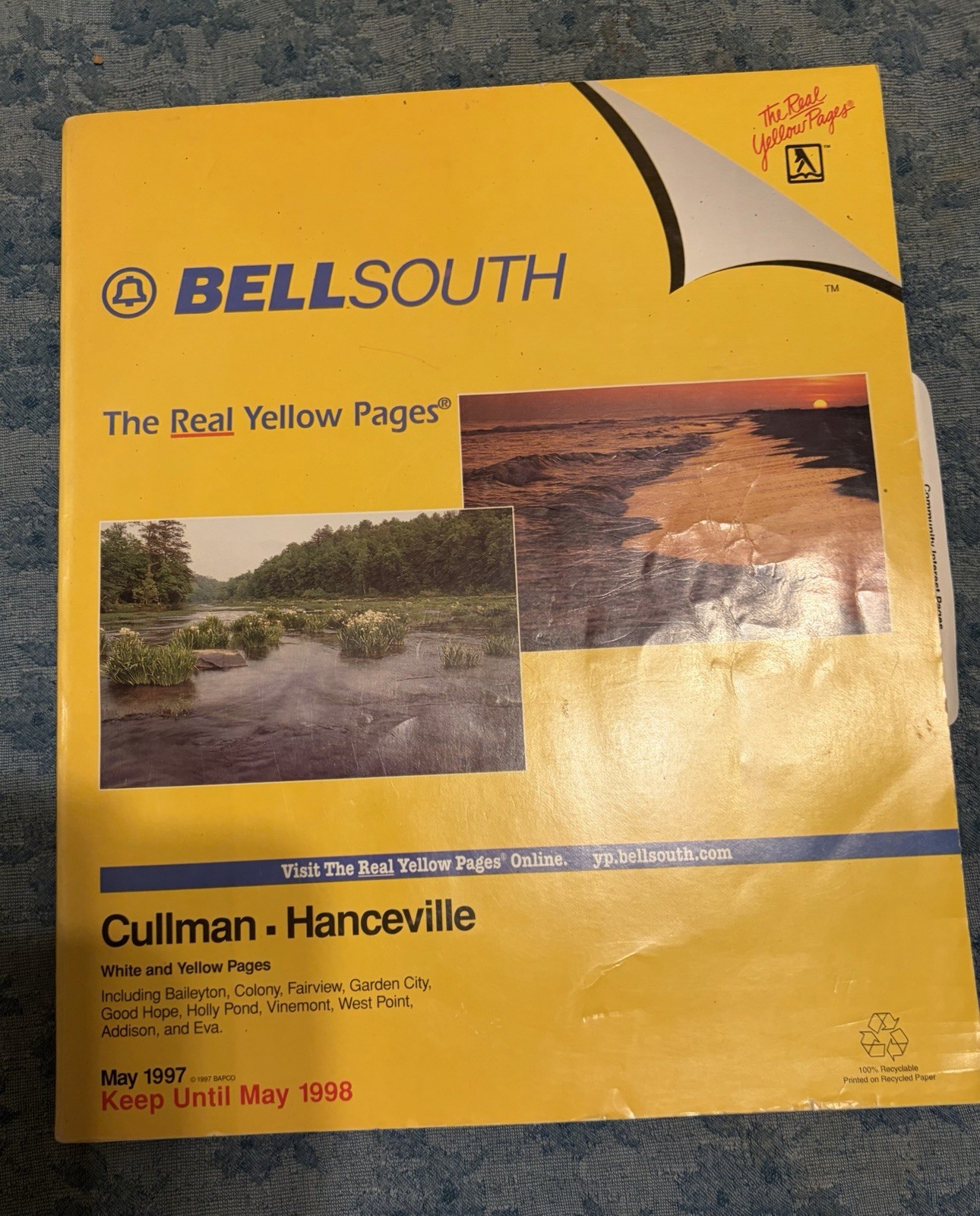 Bellsouth Telephone directory May 1997-May 1998 Cullman/Hanceville Alabama VTG