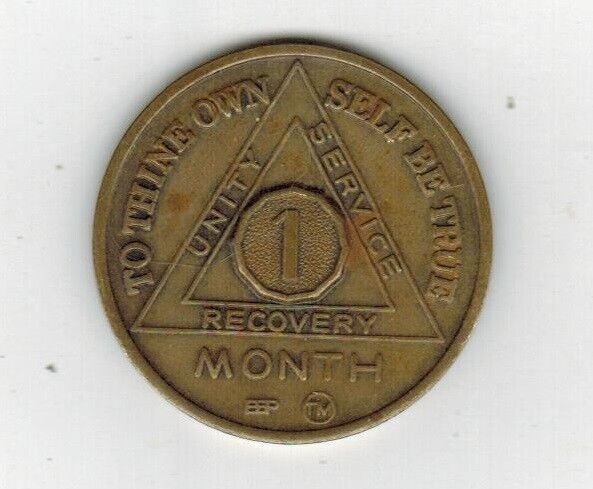 Narcotics Alcohol Anonymous Addiction 1 Month AA NA Recovery Token Metal