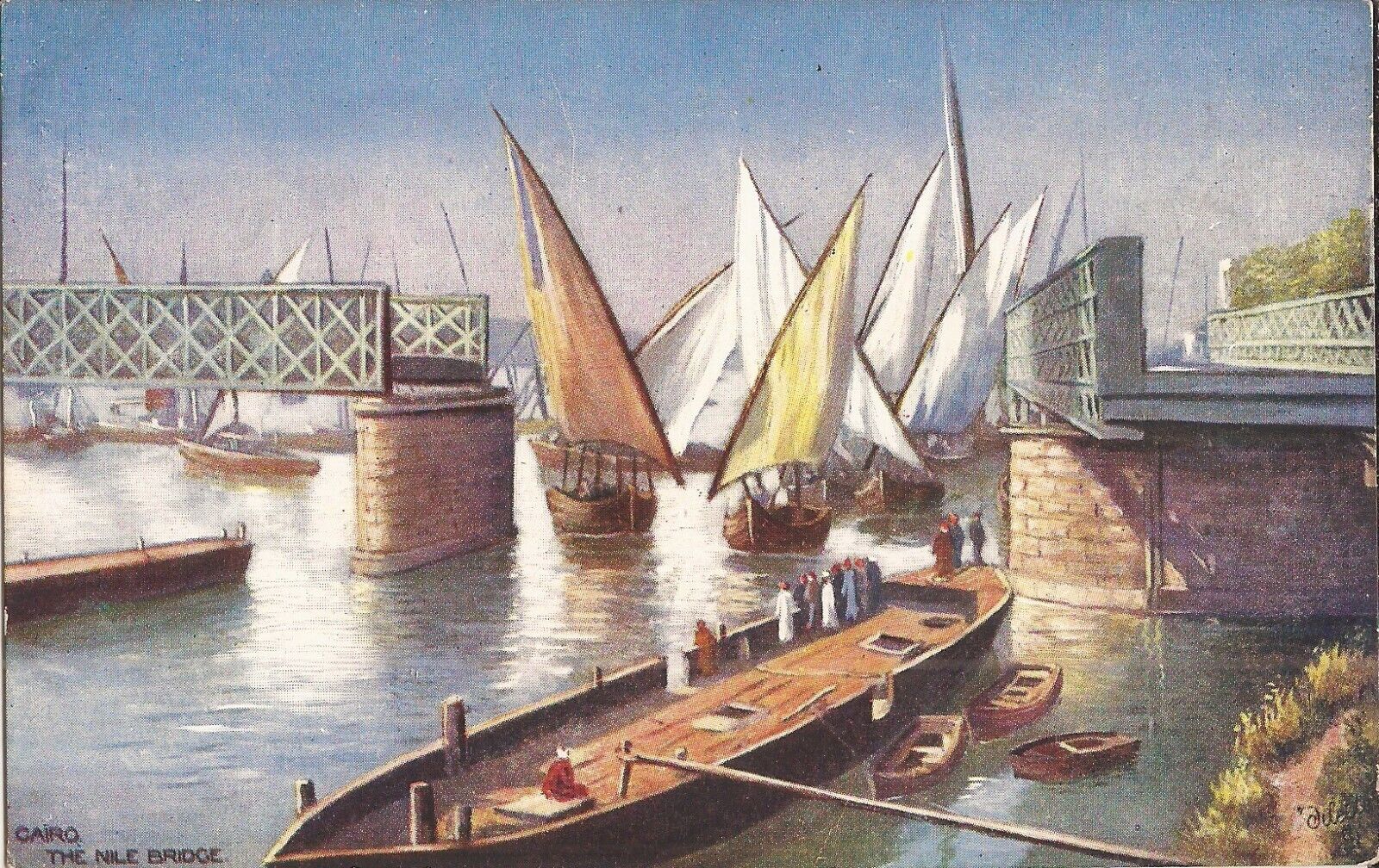 TUCK'S - Cairo, EGYPT - The Nile Bridge - Gezireh / Bulak - Felucca Under Sail
