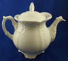 Paris Royal White Embossed Porcelain Tea Pot picture