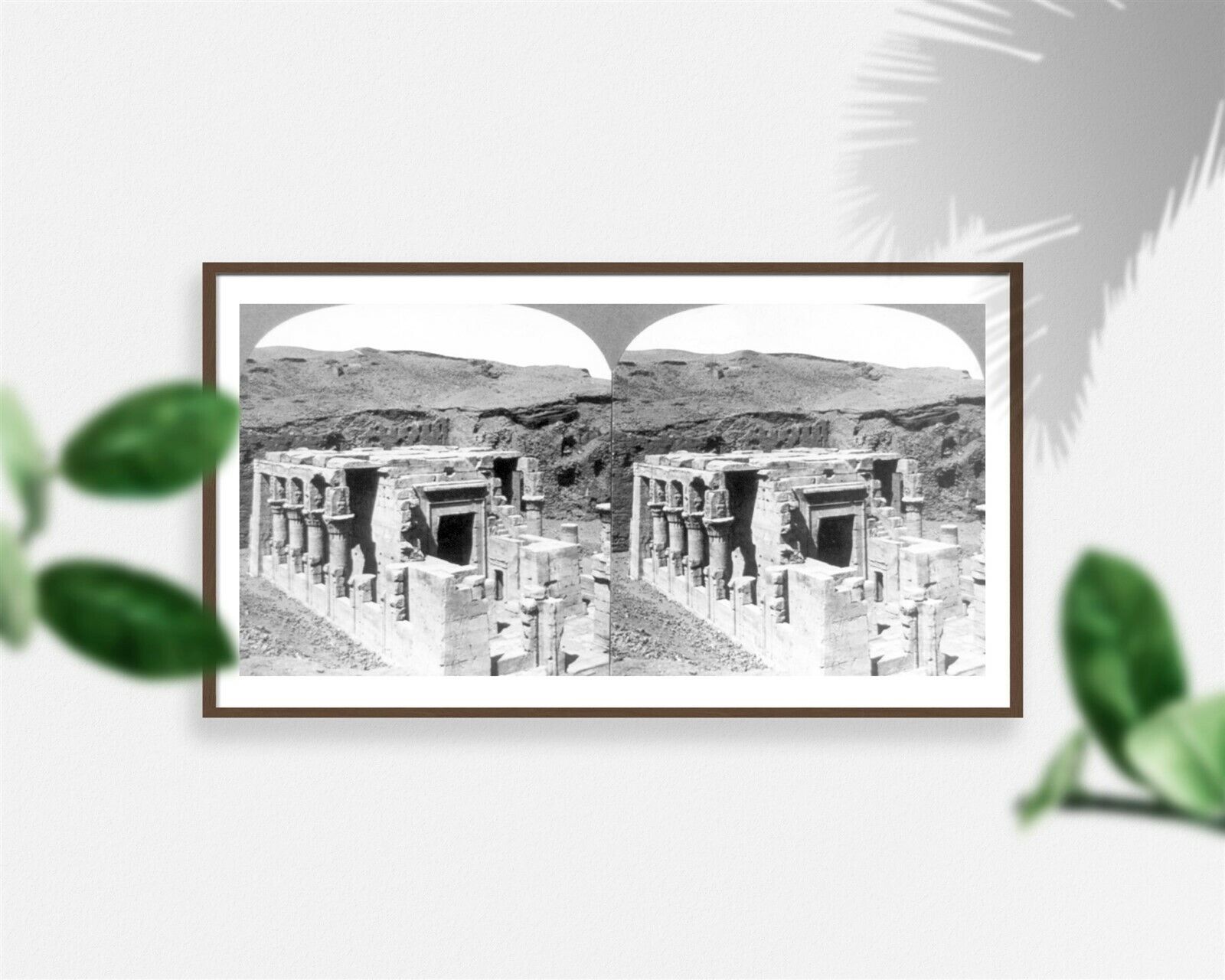Photo: Photo of Stereograph,Small Temple at Edfu,Upper Egypt,Archaeological Site