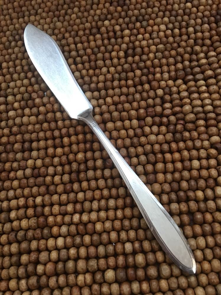 Oneida Nobility Silverplate Point Tip REVERIE Flat Handle Butter Knife 7 3/8”