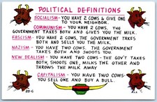 Political Definitions Standard View Comic Card 1960's  Vintage UNP Postcard picture
