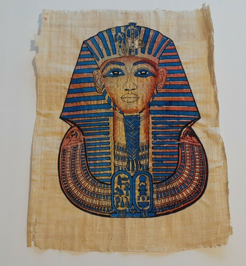 Egyptian Papyrus Paper Hand Painting King Tut Vintage Art 17
