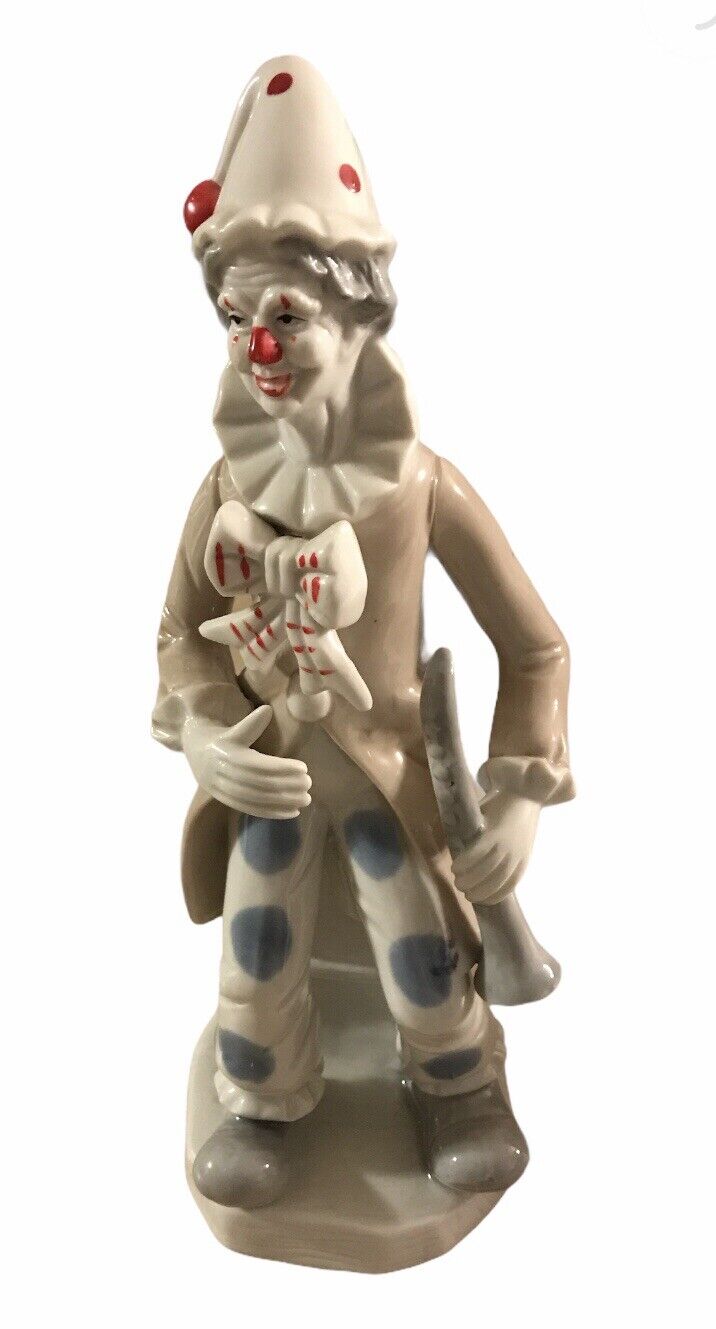 Vintage 1970s Red White & Blue Clown Figurine 