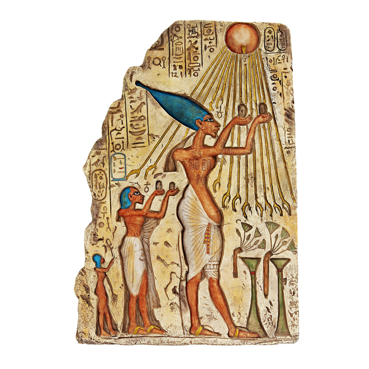 Egyptian Pharaoh Amenhotep IV Wall Sculpture Aten Museum Replica