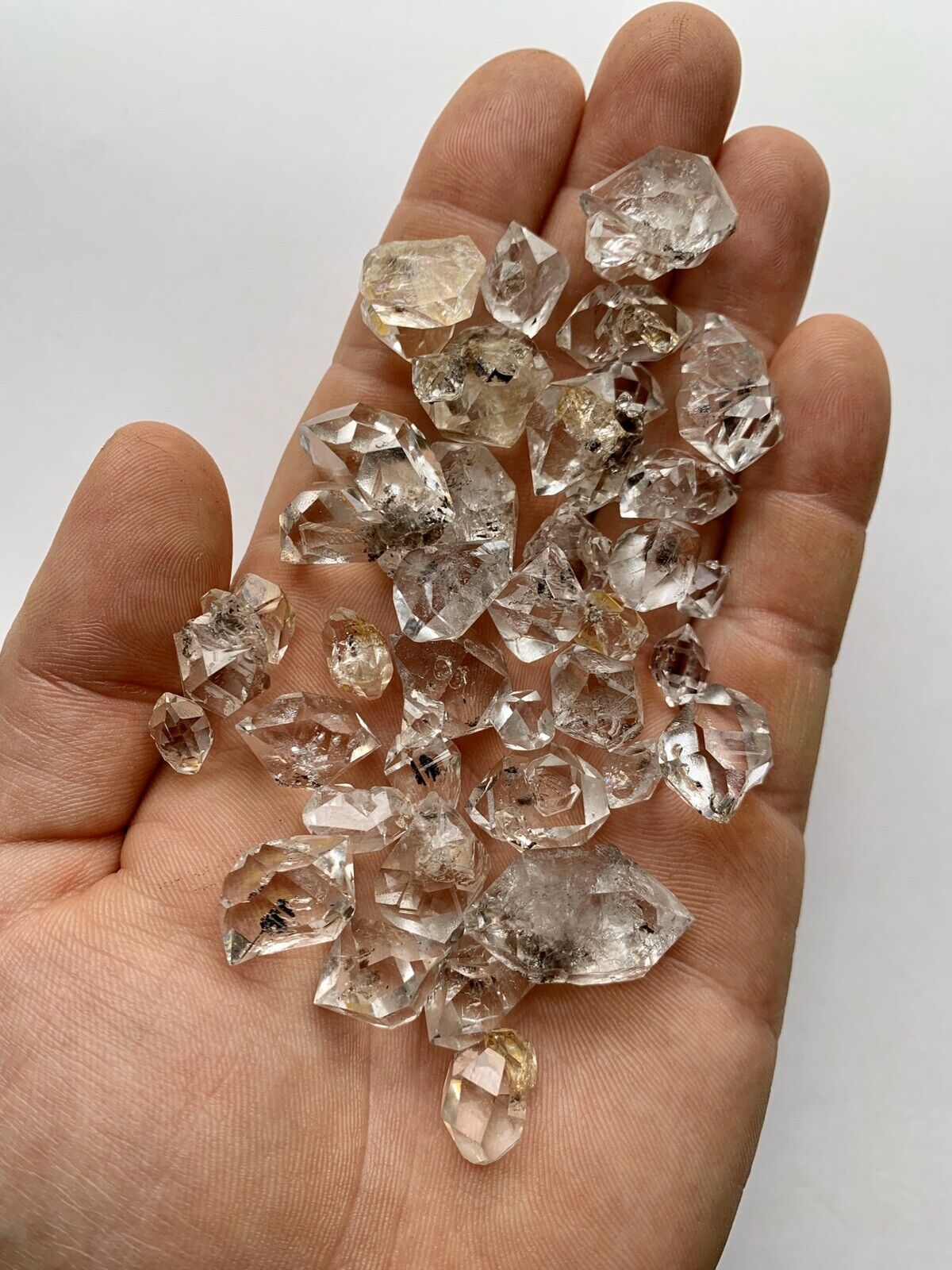 Herkimer Diamond Quartz Crystal Variety Pack, 38pcs, 9-27mm, 88.1 grams, A-B Mix
