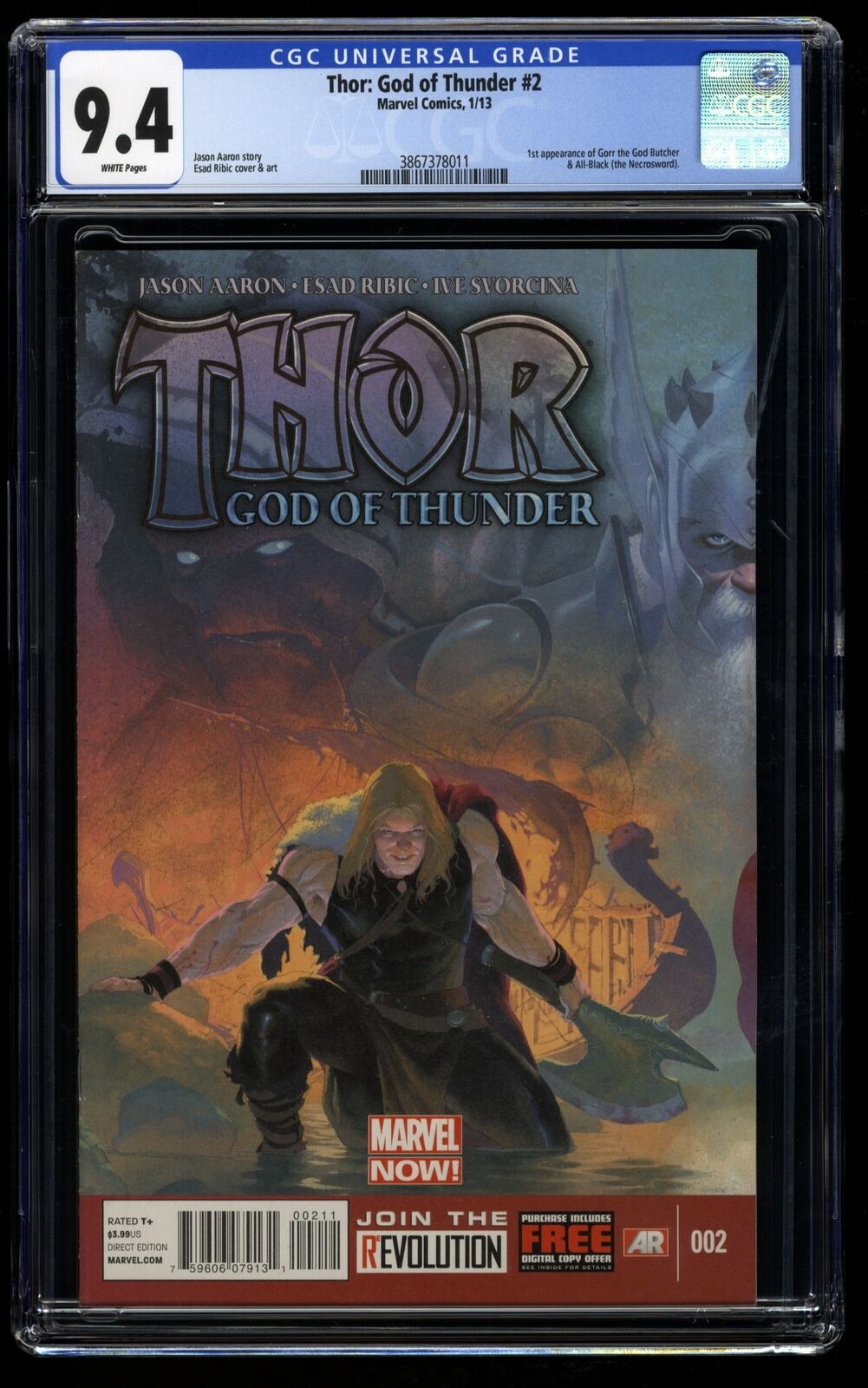 Thor God of Thunder #2 CGC NM 9.4 White Pages 1st Gorr God Butcher