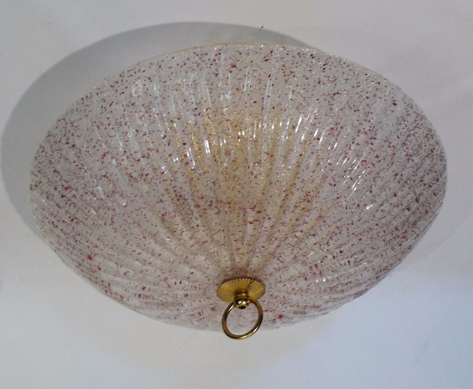 XL  Murano Diamante Dusty Rose Art Glass Ceiling Fixture Barovier e Toso Attbtd