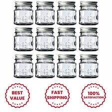 Square Glass Mason Jars 8 oz. 1 piece lids (12-Count) Food-Grade Safe, Versatile picture
