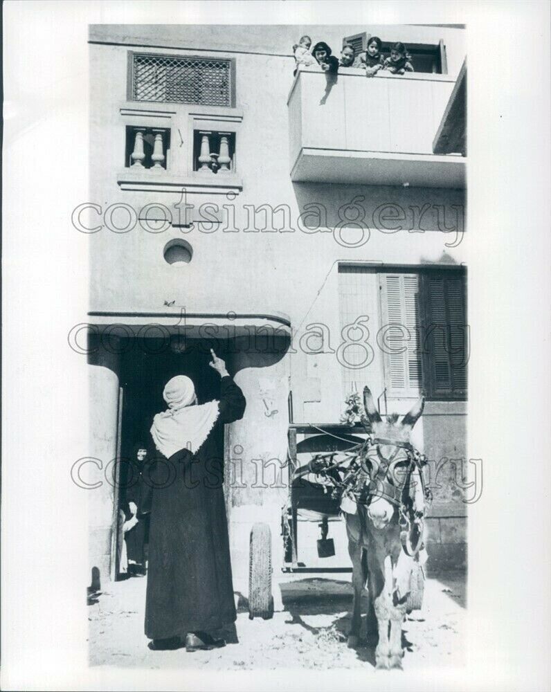 1954 Press Photo Kerosene Peddler With Donkey 1950s Cairo Egypt