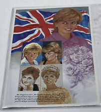 Princess Diana Royal Portraits Plate Block Of 4 Stamps Authenticity Certificate picture