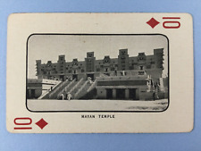 Mayan Temple 1934 Chicago Int'l Exposition Vintage Linen Playing Card picture