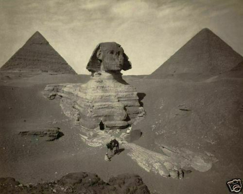 THE SPHINX OF GIZA PARTIALLY EXCAVATED 8X10 PHOTO 1880