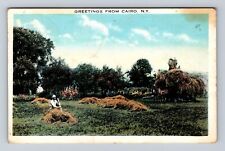 Cairo NY-New York, General Greetings, Baling Hay, Vintage c1920 Postcard picture