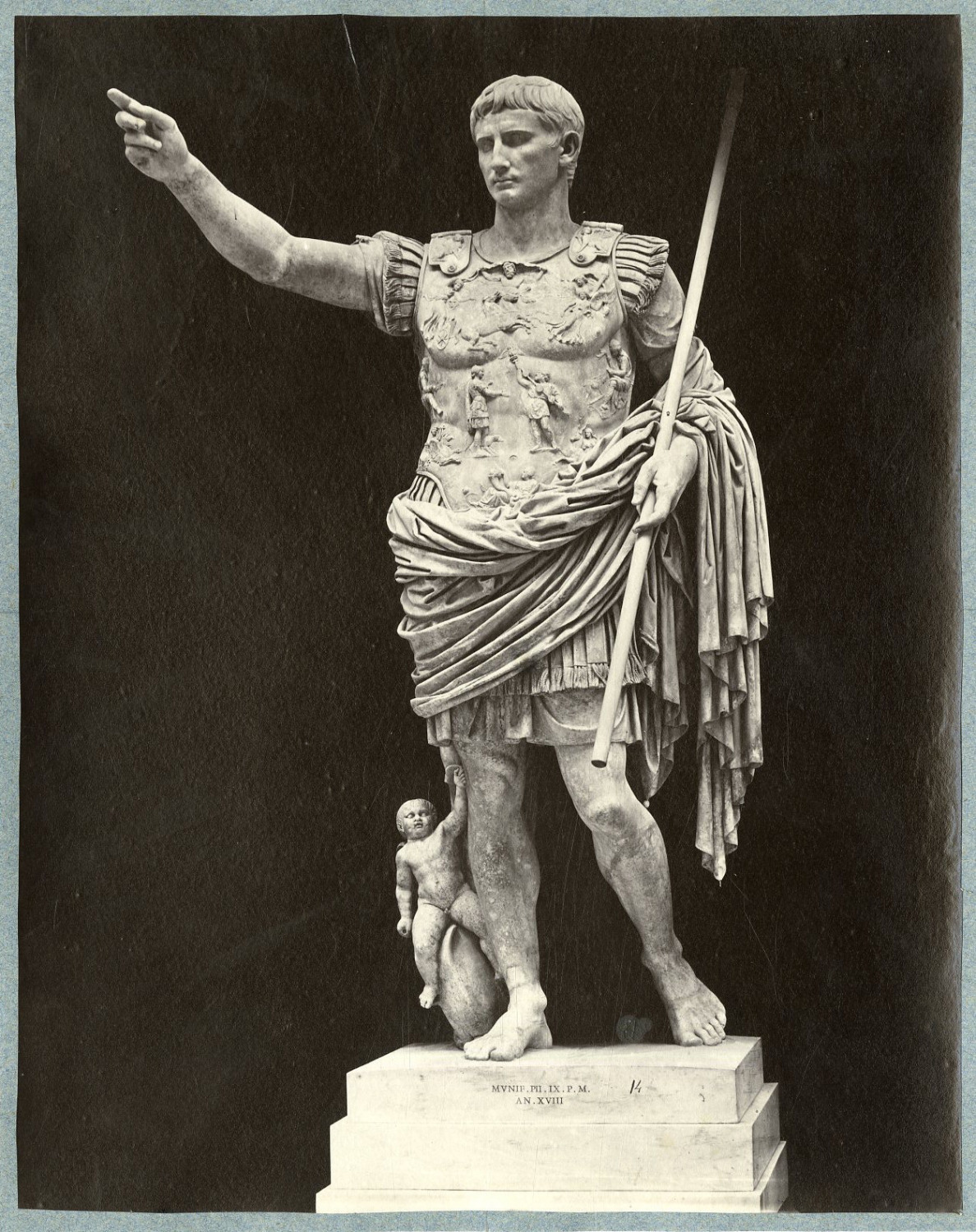Italy, Rome, Trajan, Sculpture Vintage Albumen Print.  21 Albumin Print