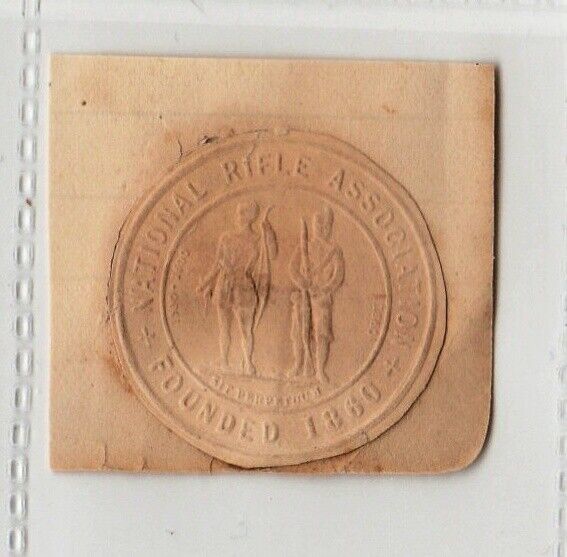 NATIONAL RIFLE ASSOCIATION 1860 RARE EMBOSSED VICTORIAN PAPER CREST