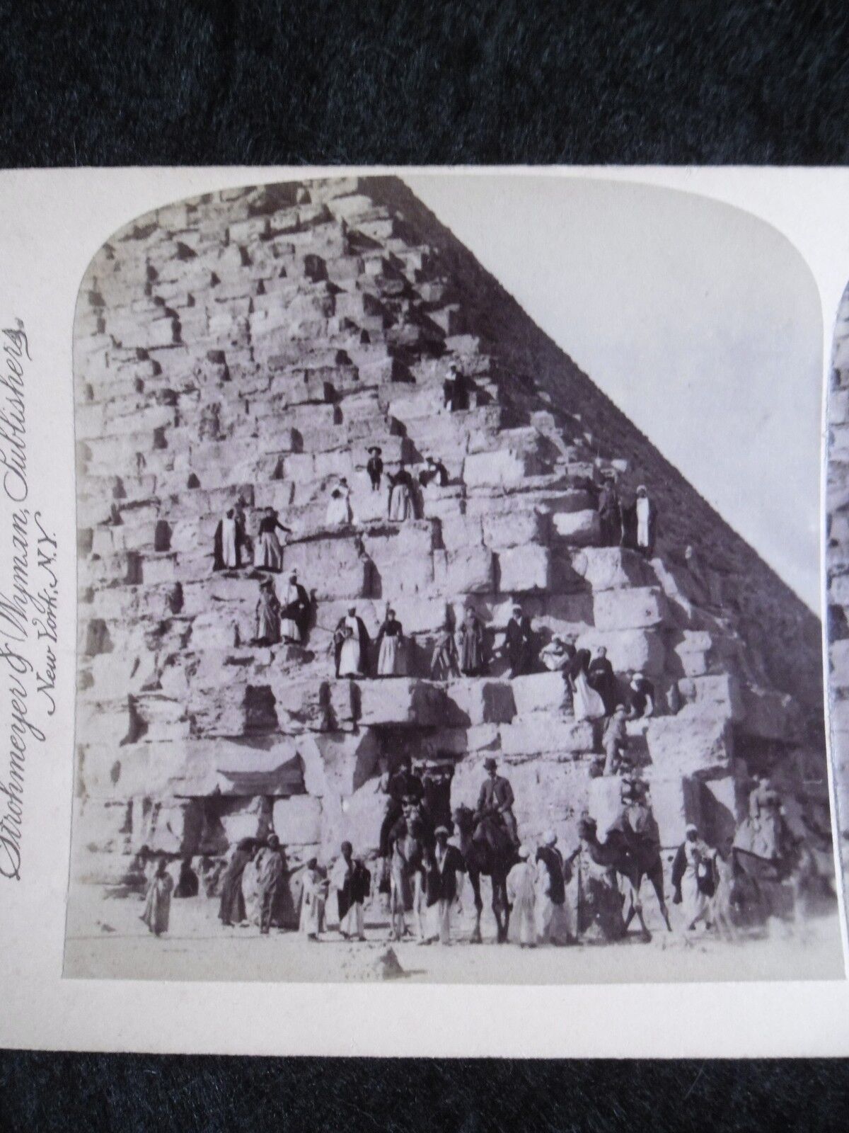 STA013 Egypt Pyramid Ascension Cheops 1894 Vintage STEREO Animated Photography