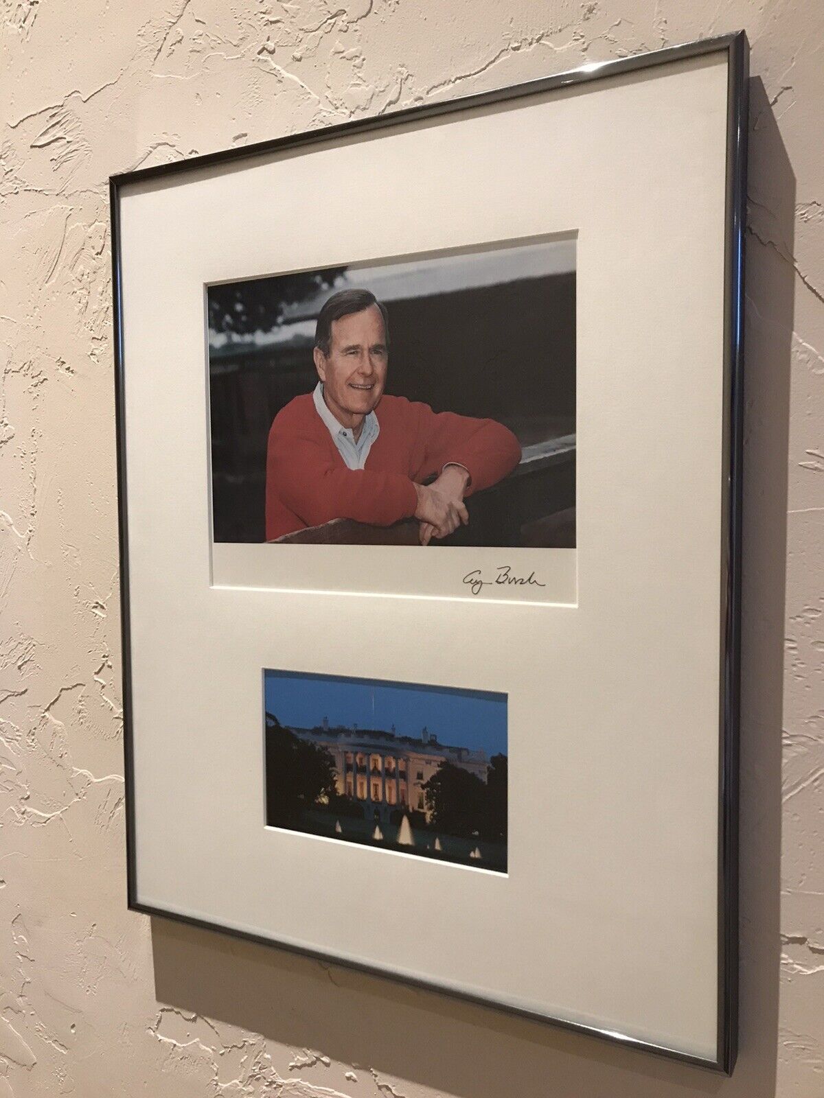 Official Autographed Photograph George Bush Custom Framed 1991