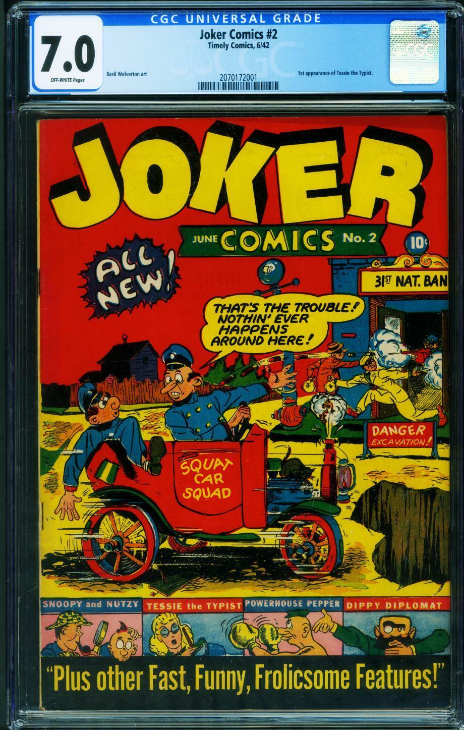 Joker #2 CGC 7.5 1942-Timely-Wolverton-1st Tessie Typist-2070172001