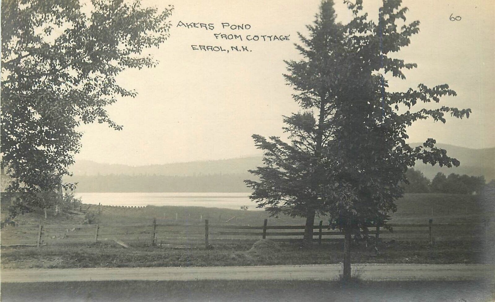 Postcard C-1910 New Hampshire Errol Akers Pond Cottage RPPC 22-12848