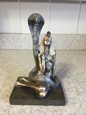 Statuette Egyptian Goddess Hathor With Her Snake, Egyptian Deity Sculpture picture