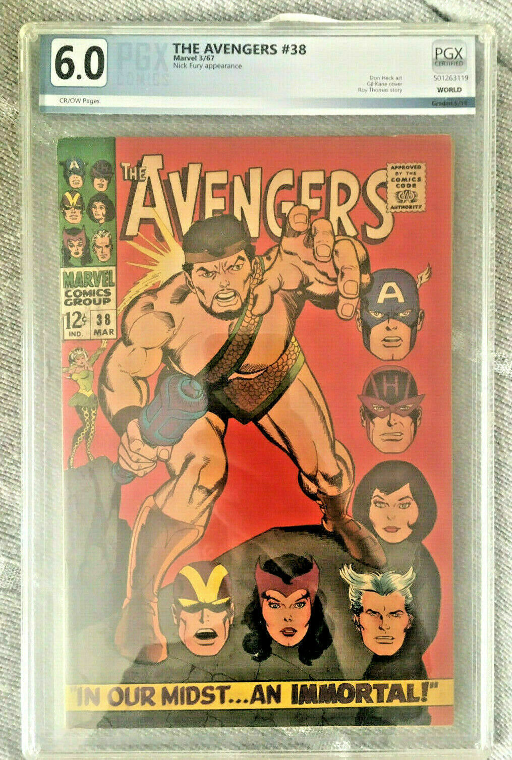 Avengers #38 6.0 Grade 1967 Bright/Clean Hercules cover. Black Widow, Nick Fury 