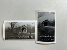 Vintage 1940s Indiana Covered Bridge Real Photo Postcard G. Aten - Farmland picture