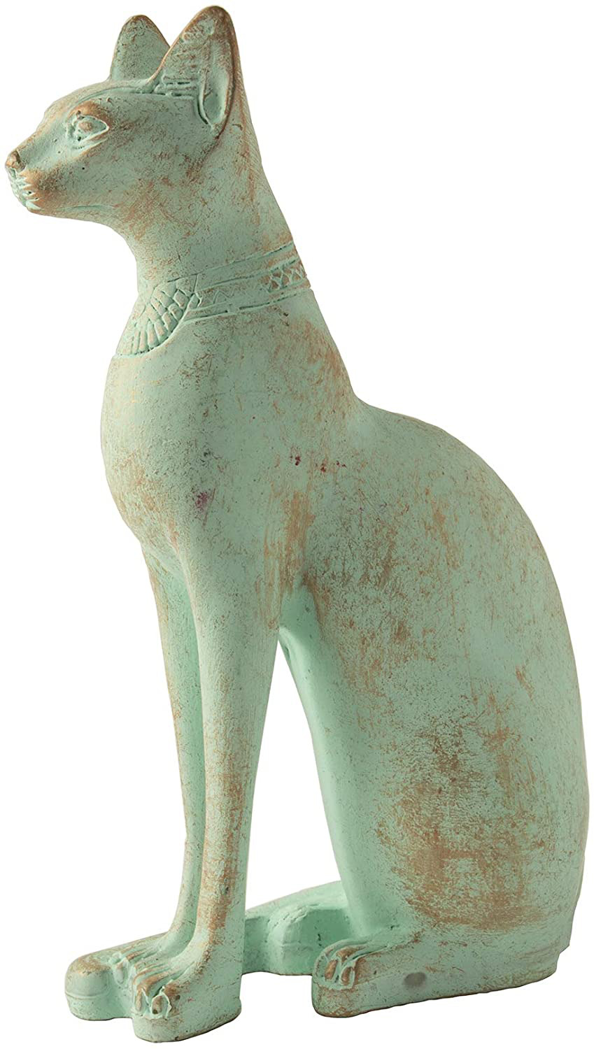 Discoveries Egyptian Imports Patina Bastet Cat Statue - Made in Egypt - 5″ Tall