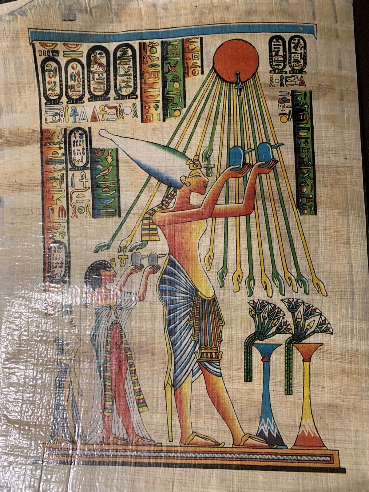 Egyptian Manuscripts : Egyptian Papyrus Paper With Pharaonic Print on it