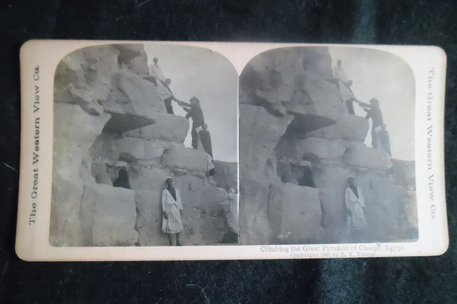 STB656 Egypt Pyramid Cheops Cheops Ascent Photo STEREO Albumen