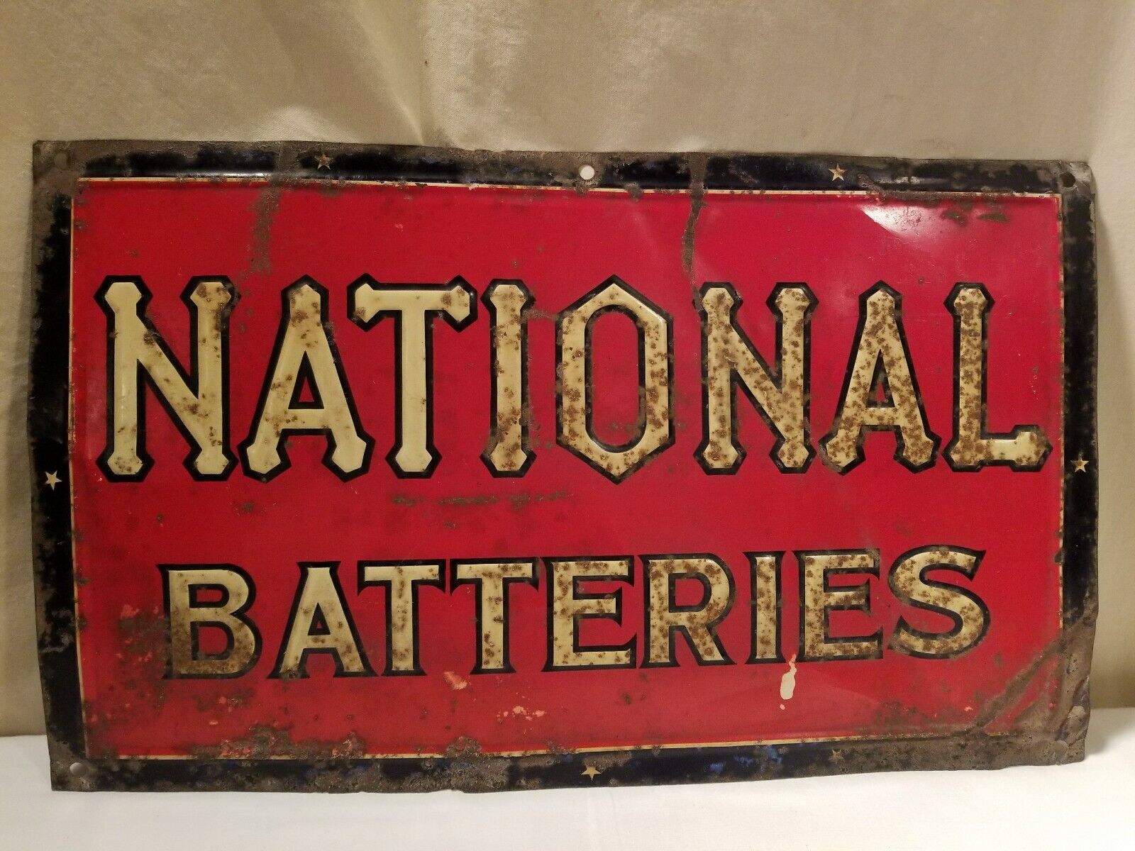 EXTREMELY RARE Vtg Sign National Battery Service Station advertising 1920’s ?