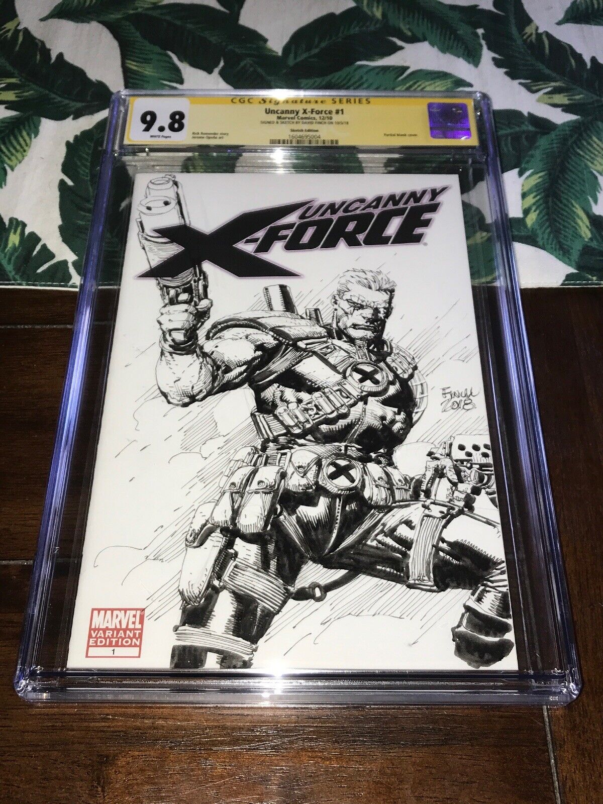 Uncanny X-Force #1✳️CGC SS 9.8✳️Blank Variant✳️Original Cable Art David Finch✳️
