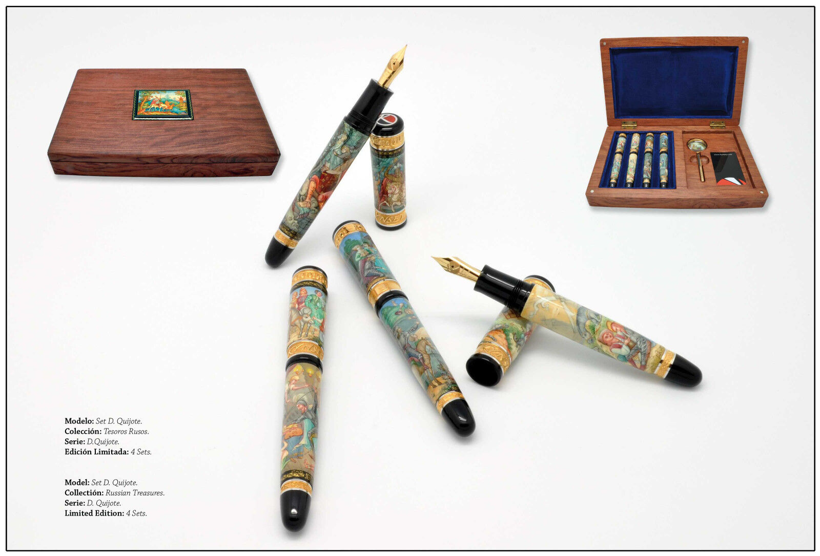 Kynsey Don Quixote Limited Edition of 4 Fountain Pen Set