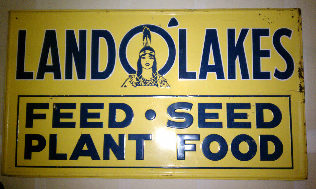 Land O\' Lakes Feed Seed Plant Food Antique Sign