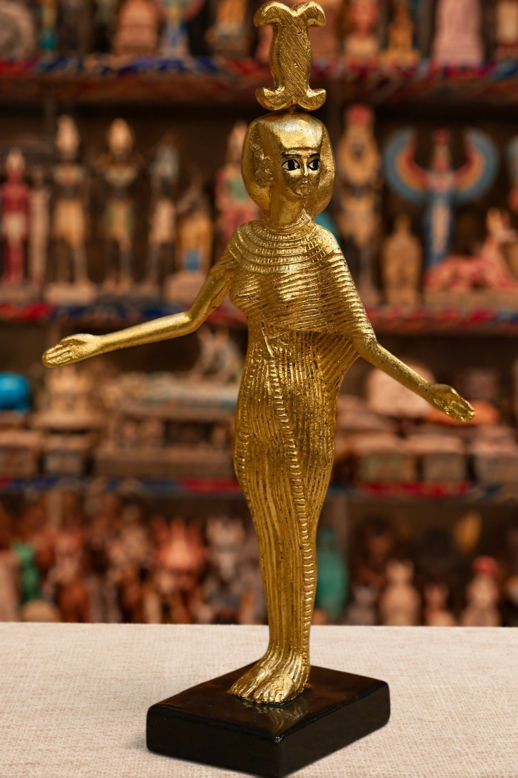 Golden Neith Statue goddess of war- creator-protection-Egyptian Antique Replica