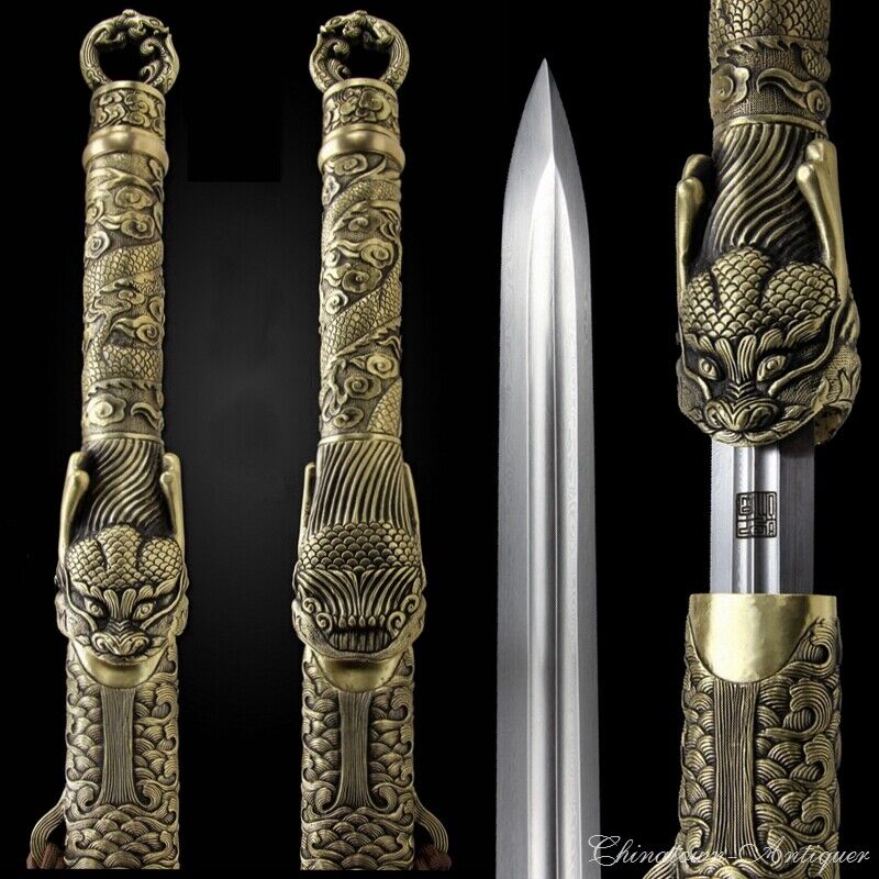 Dragon-howling Battle Sword Refining Pattern Steel Blade Polishing Sharp 龍吟#1827