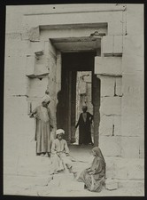 Photo DOORWAY OF EGYPTIAN RUINS AT PHILAE EGYPT C1890 Magic Lantern Slide picture