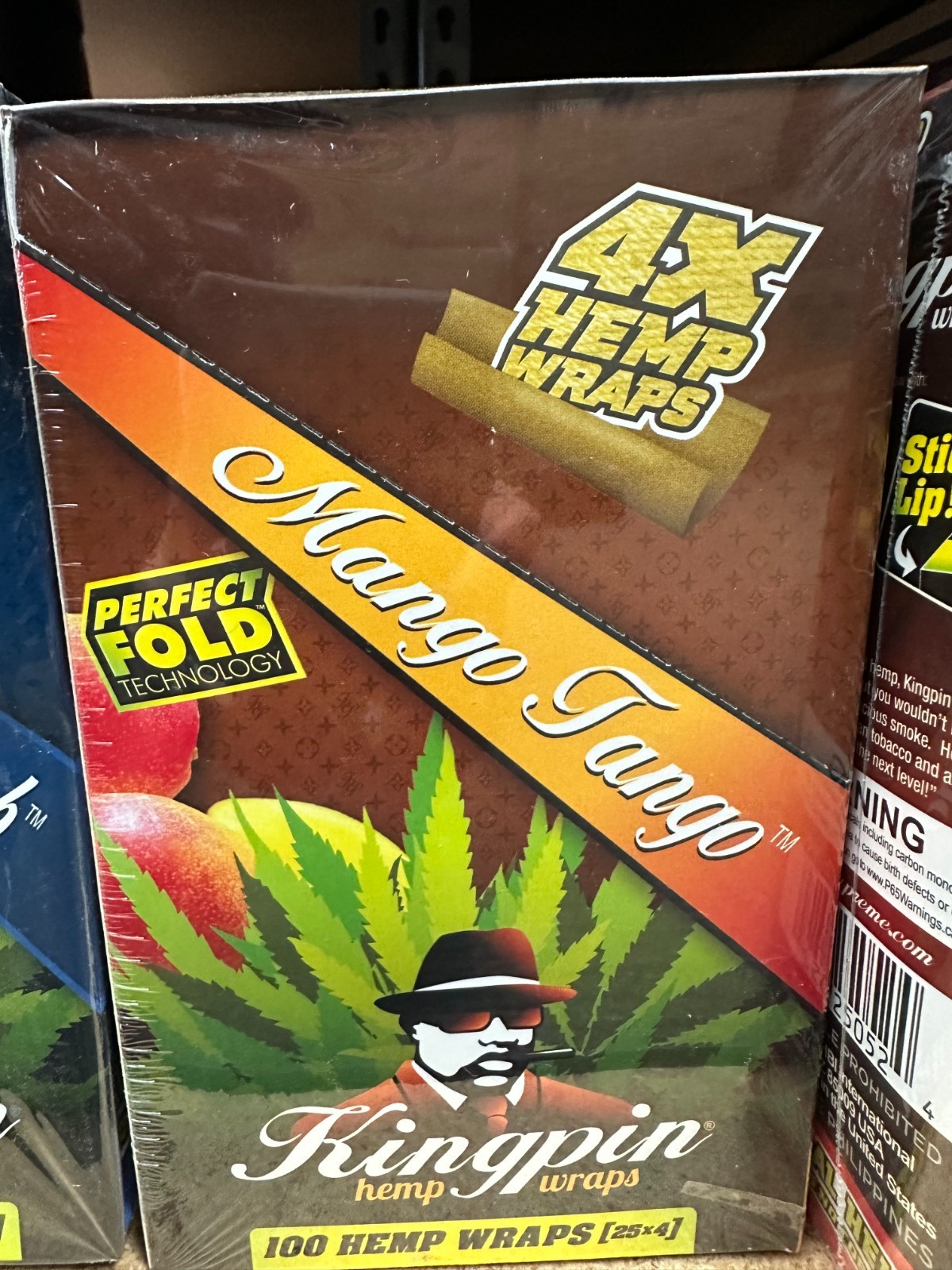 KINGPIN HERBAL WRAPS - MANGO TANGO - 25 PACKS/ 4 PER PACK FACTORY SEALED