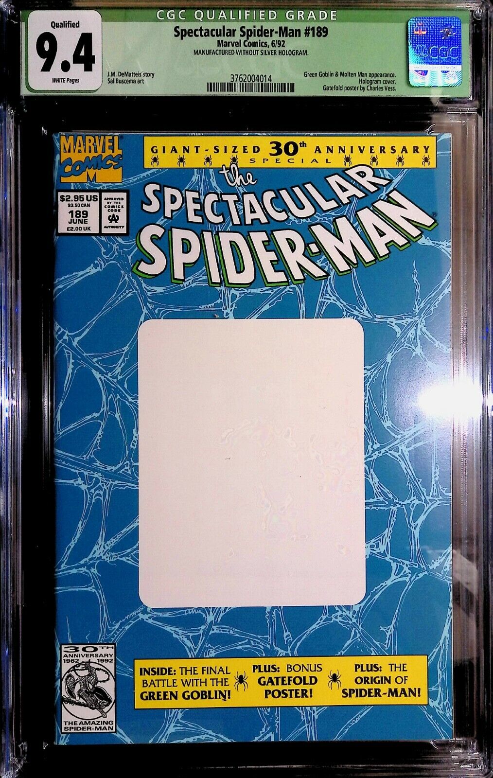 SPECTACULAR SPIDER-MAN 189 *RAREST COMIC EVER* Only 3 Printed without HOLOGRAM