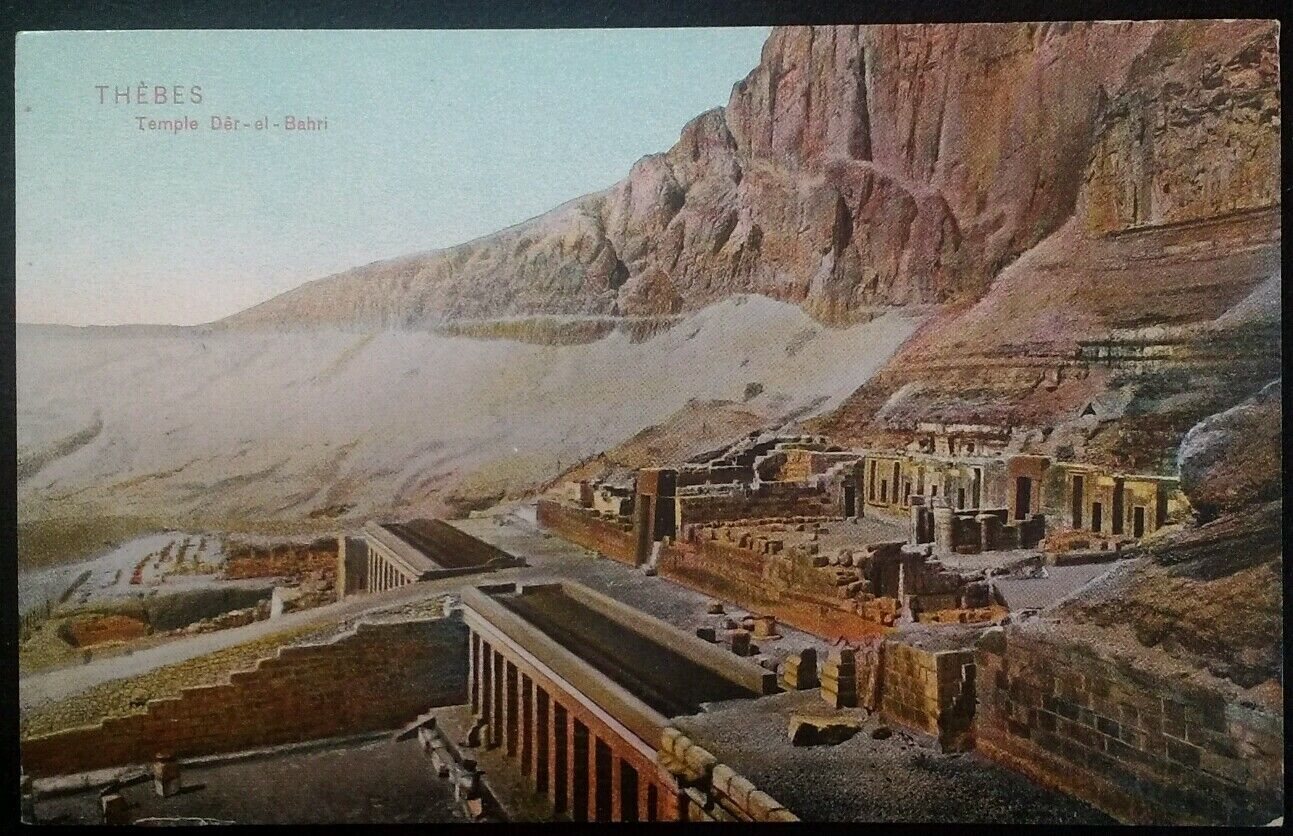 Egypt Postcard Early 1900s Rare VHTF Thebes Temple Der-el-Bahri Luxor Nile Ruins