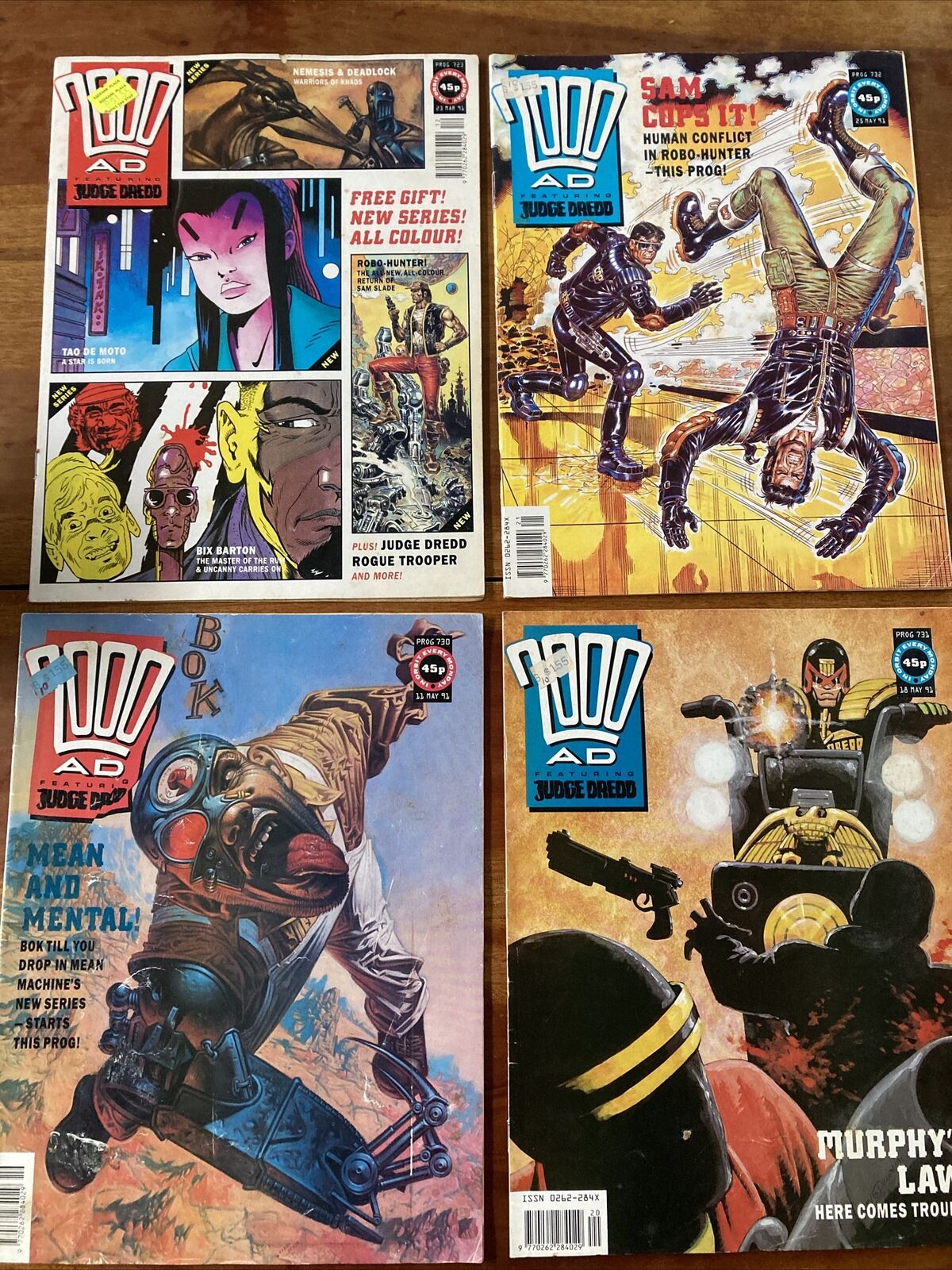 2000ad Comics Lot #723 730 731 & 732 Judge Dredd Slaine Rogue Trooper Nemesis 