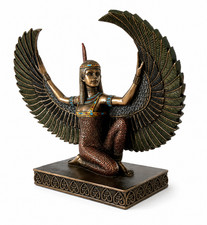 Top Collection Winged Maat Egyptian Goddess Statue Bronze Finish NEW Box #1507 picture