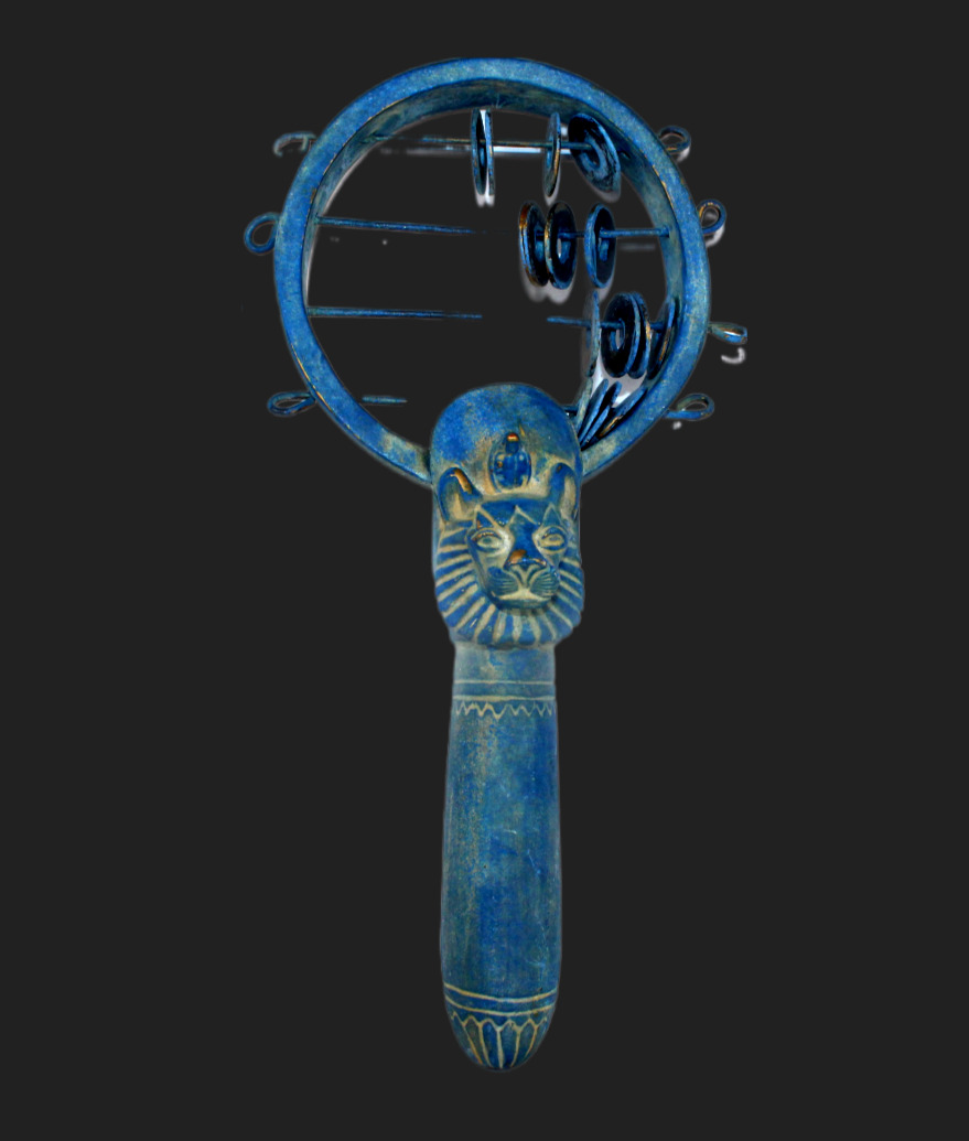 RARE ANCIENT EGYPTIAN ANTIQUE Sekhmet Sistrum Musical Instrument (BS)
